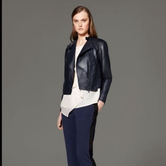 NWOT 3.1 Phillip Lim for Target blue leather motto jacket - Picture 2 of 7